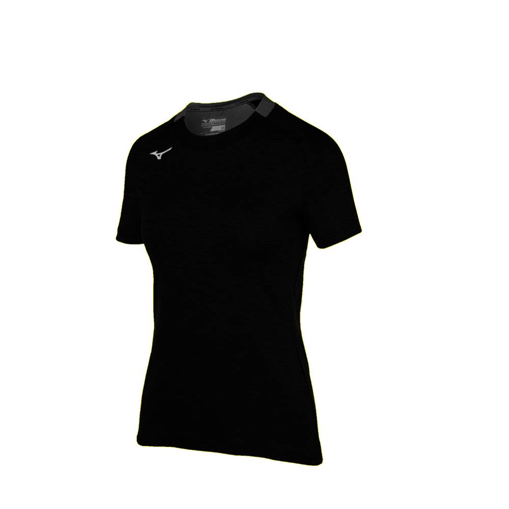 Camisetas Mizuno Alpha Short Sleeve Para Mujer Negros 1974305-KS